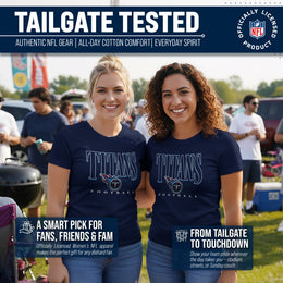 Tennessee Titans NFL Womens Overtime Blueprint Tag-Less T-Shirt - Navy