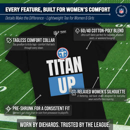 Tennessee Titans NFL Womens Team Slogan Short Sleeve Tshirt - Black