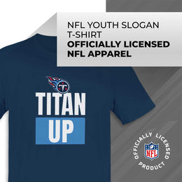 Tennessee Titans NFL Youth Team Slogan Short Sleeve Lightweight T Shirt - Navy