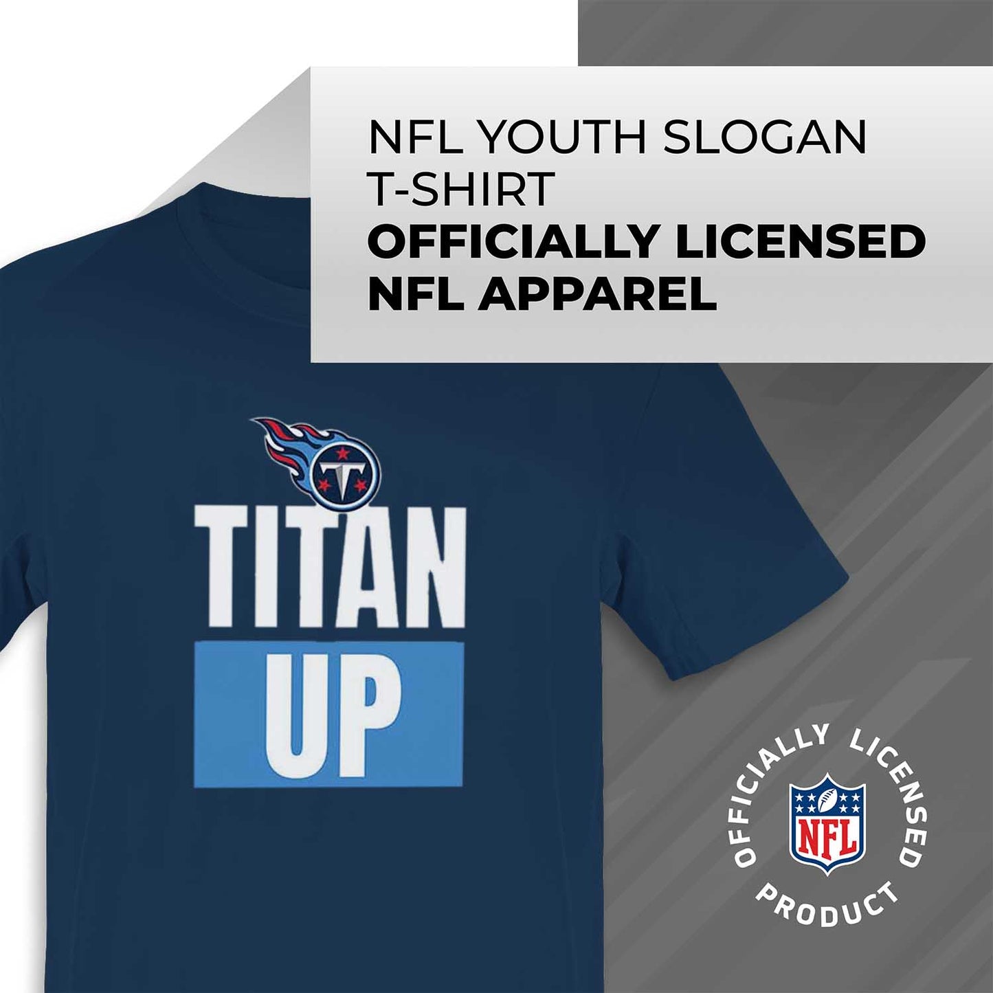 Tennessee Titans NFL Youth Team Slogan Short Sleeve Lightweight T Shirt - Navy