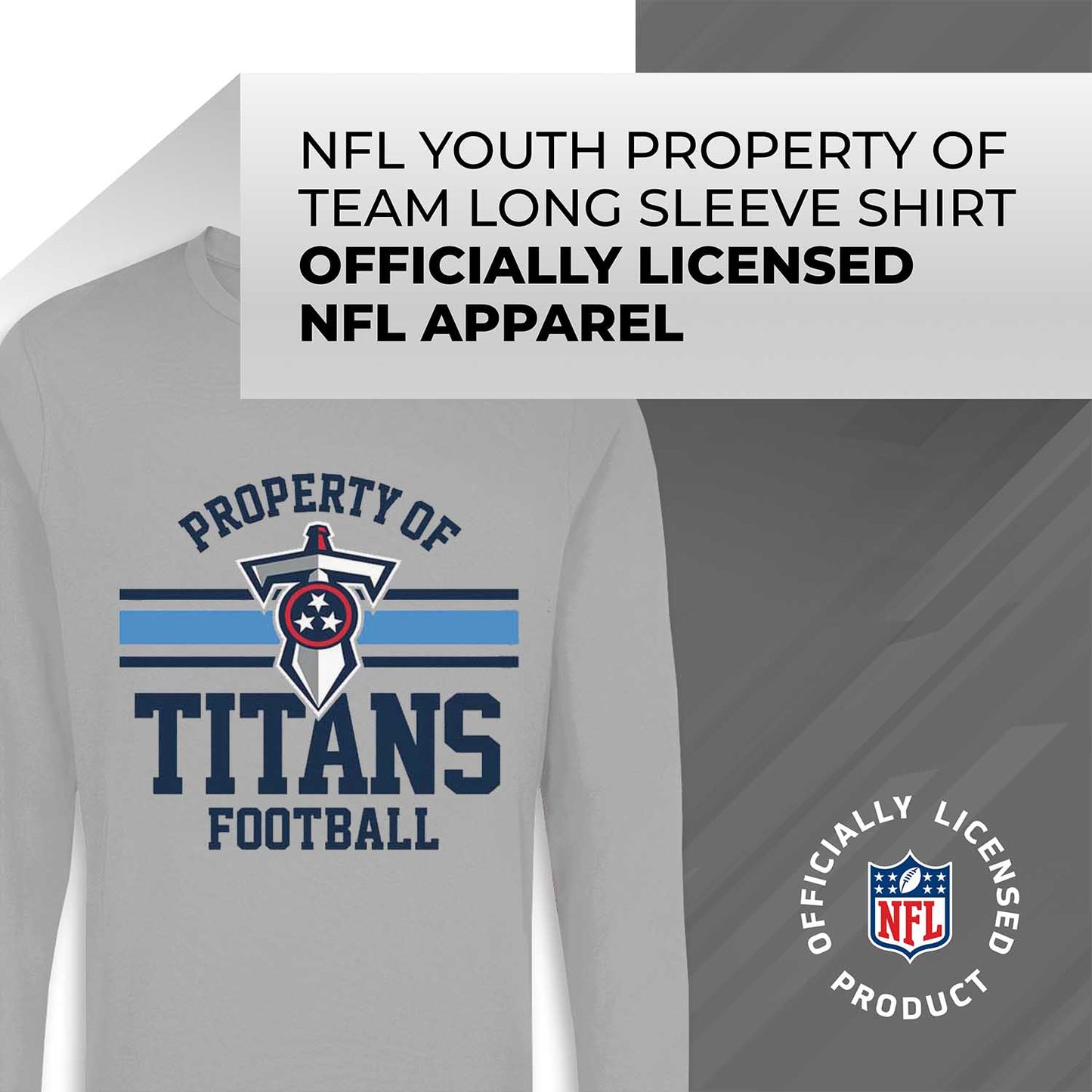Tennessee Titans NFL Youth Property Of Crew Sweatshirt - Sport Gray