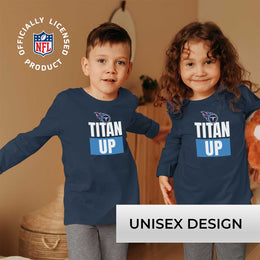 Tennessee Titans NFL Youth Team Slogan crewneck Sweatshirt - Navy