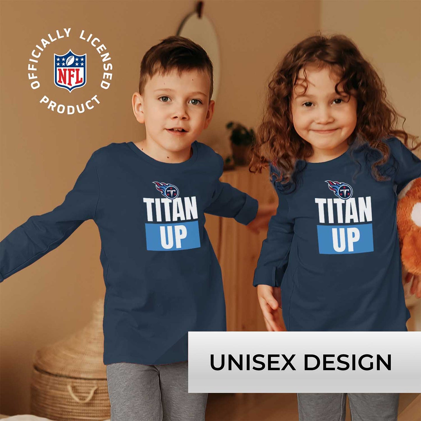 Tennessee Titans NFL Youth Team Slogan crewneck Sweatshirt - Navy