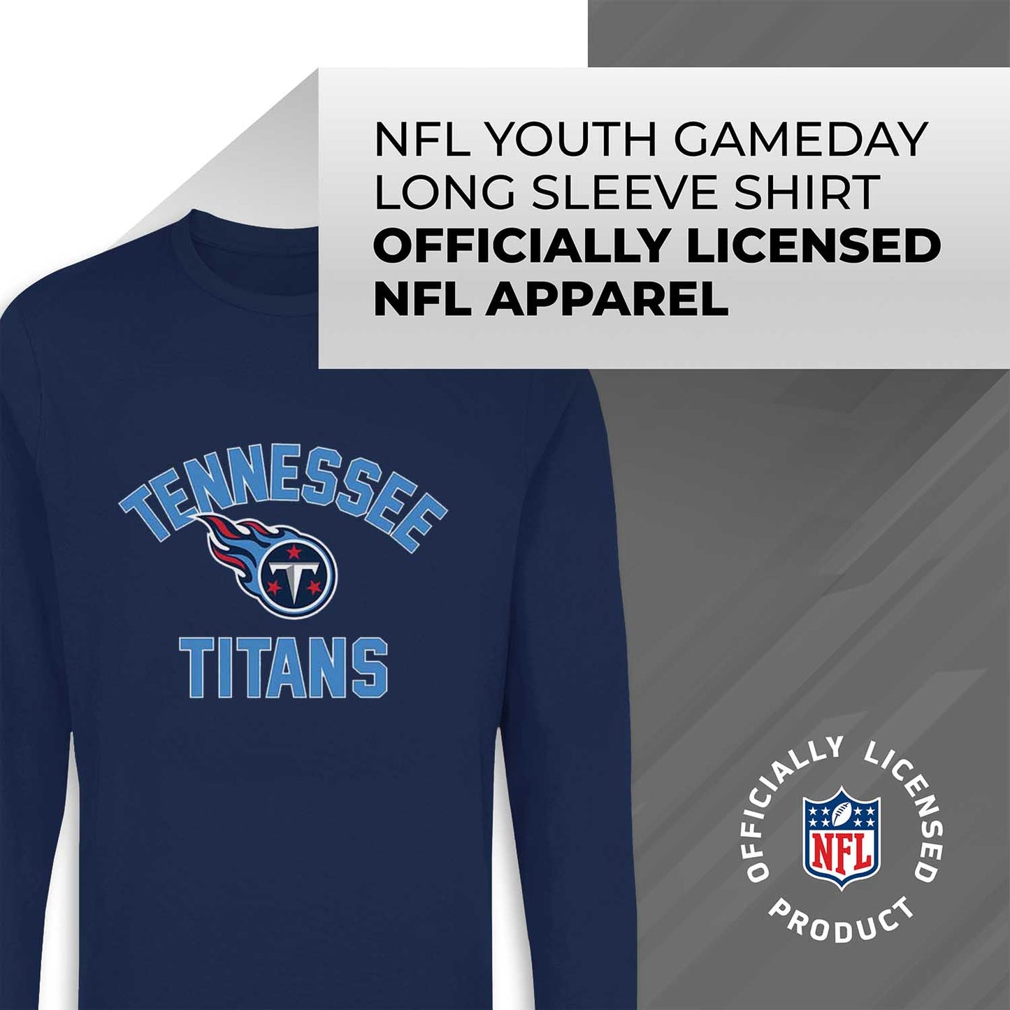 Tennessee Titans NFL Gameday Youth Football Long Sleeve Shirt - Navy