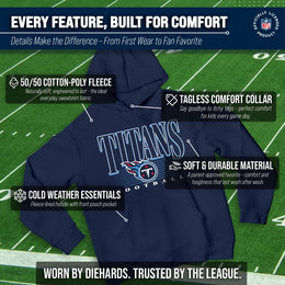 Tennessee Titans NFL Youth Overtime Blueprint Football Fleece Hooded Sweatshirt - Navy