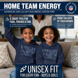 Tennessee Titans NFL Youth Overtime Blueprint Football Fleece Hooded Sweatshirt - Navy