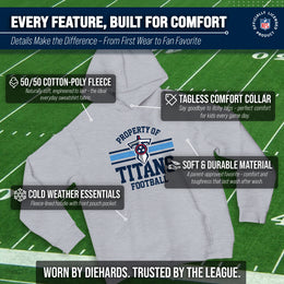 Tennessee Titans NFL Youth Property Of Hooded Sweatshirt - Sport Gray