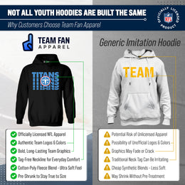 Tennessee Titans NFL Youth Repeating Logo Football Fleece Hooded Sweatshirt - Black