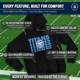 Tennessee Titans NFL Youth Repeating Logo Football Fleece Hooded Sweatshirt - Black
