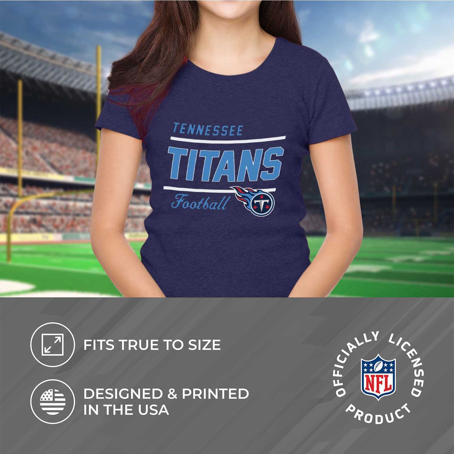 Tennessee Titans NFL Womens Plus Size Relaxed Fit T-Shirt - Navy