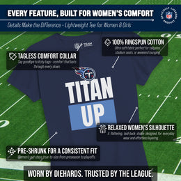 Tennessee Titans NFL Womens Team Slogan Short Sleeve Tshirt - Navy
