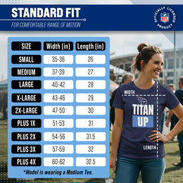 Tennessee Titans NFL Womens Team Slogan Short Sleeve Tshirt - Navy