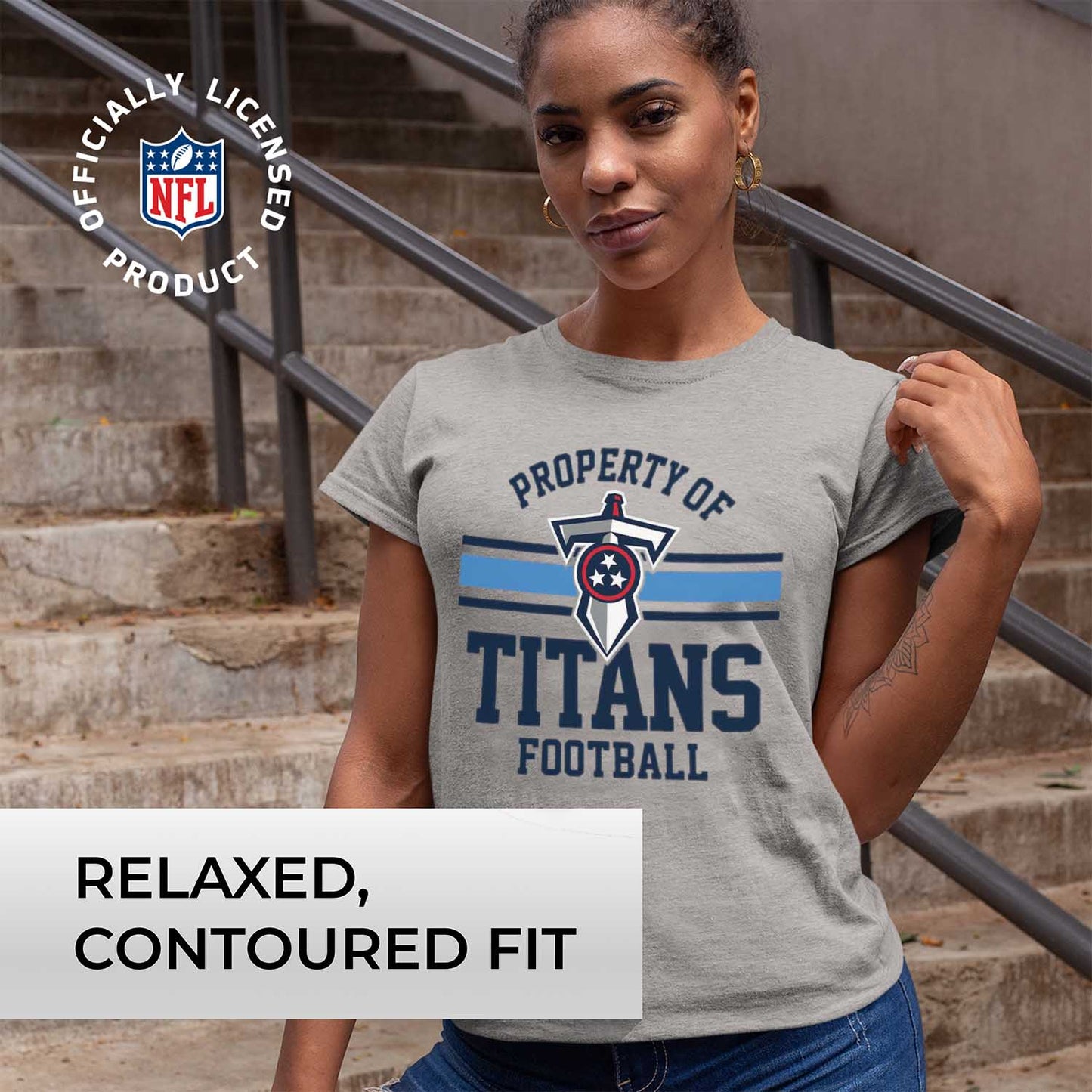 Tennessee Titans NFL Women's Property Of Lightweight Plus Size T-Shirt - Sport Gray