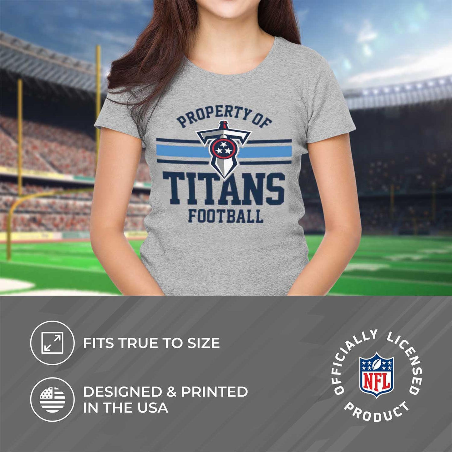 Tennessee Titans NFL Women's Property Of Lightweight Plus Size T-Shirt - Sport Gray