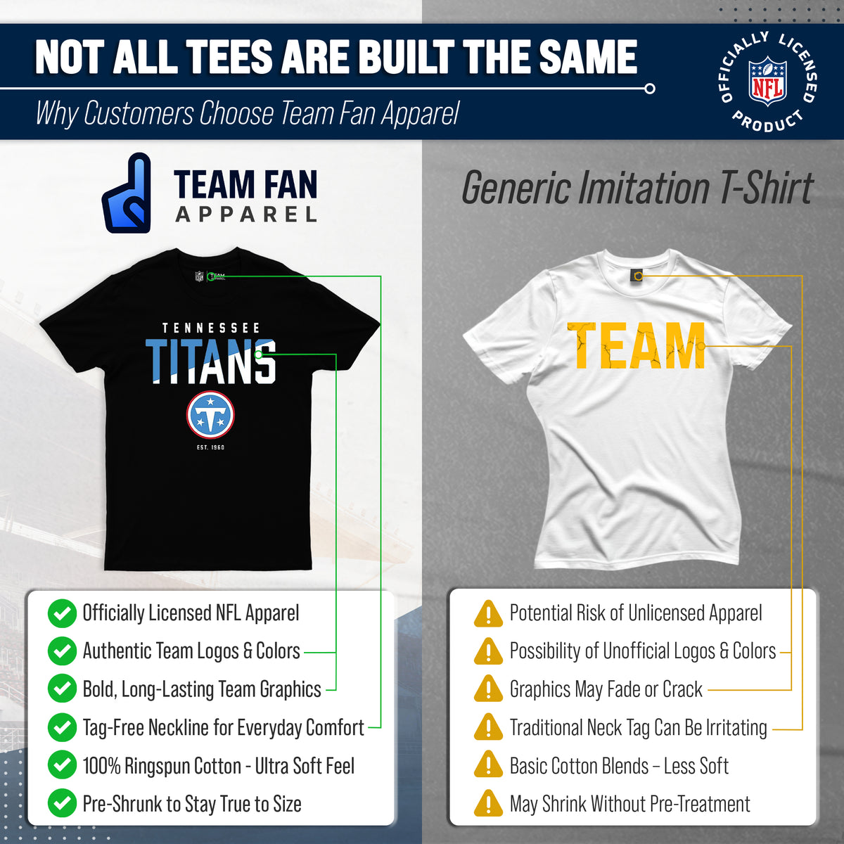 Tennessee Titans NFL Color Block Tee - Black