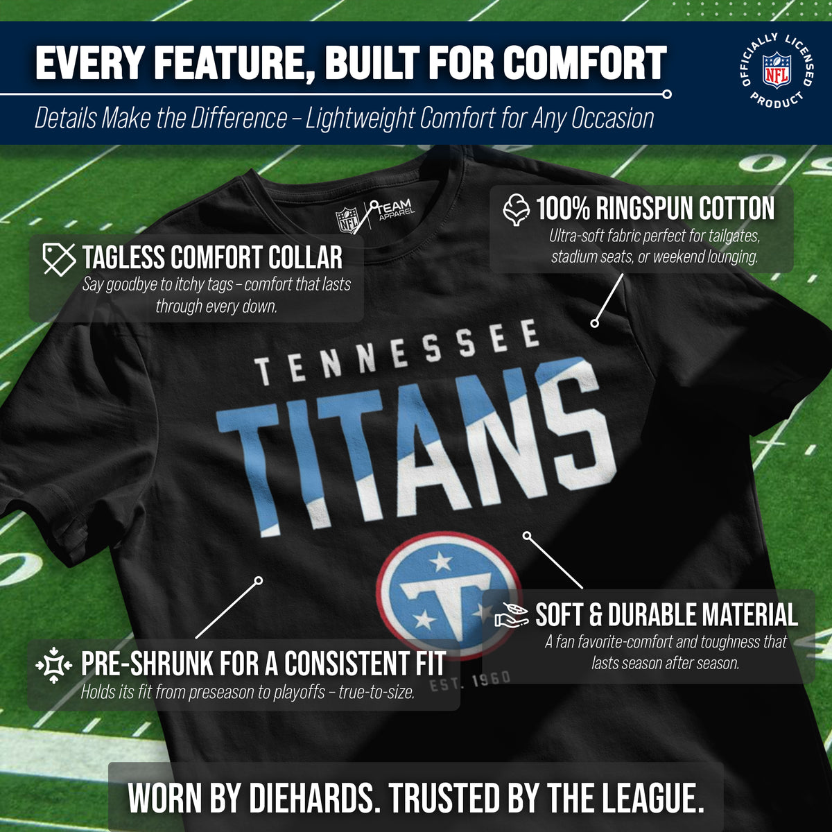 Tennessee Titans NFL Color Block Tee - Black