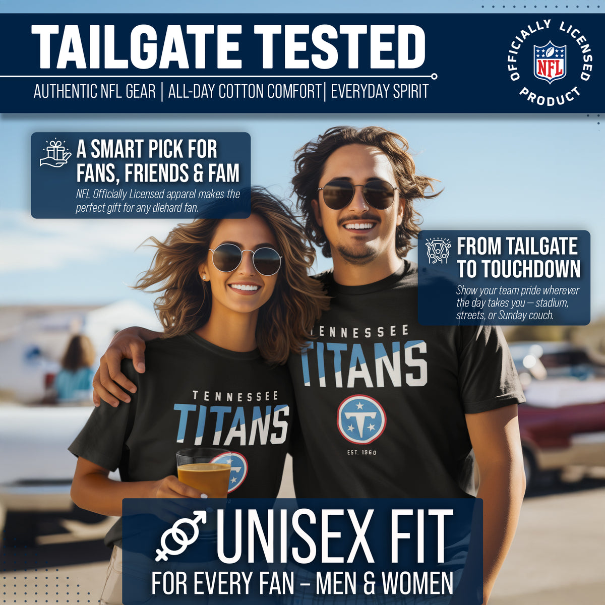 Tennessee Titans NFL Color Block Tee - Black