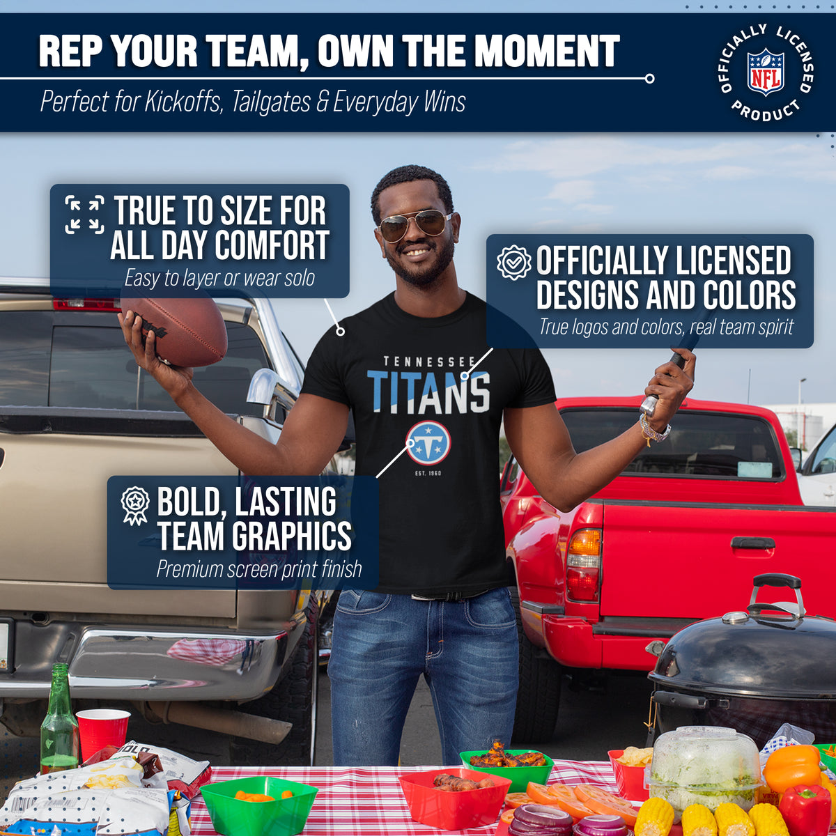 Tennessee Titans NFL Color Block Tee - Black