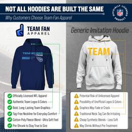 Tennessee Titans Adult NFL Speed Stat Sheet Fleece Hooded Sweatshirt - Navy