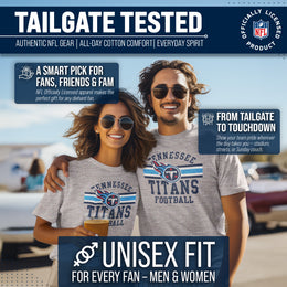 Tennessee Titans NFL Adult Short Sleeve Team Stripe Tee - Sport Gray