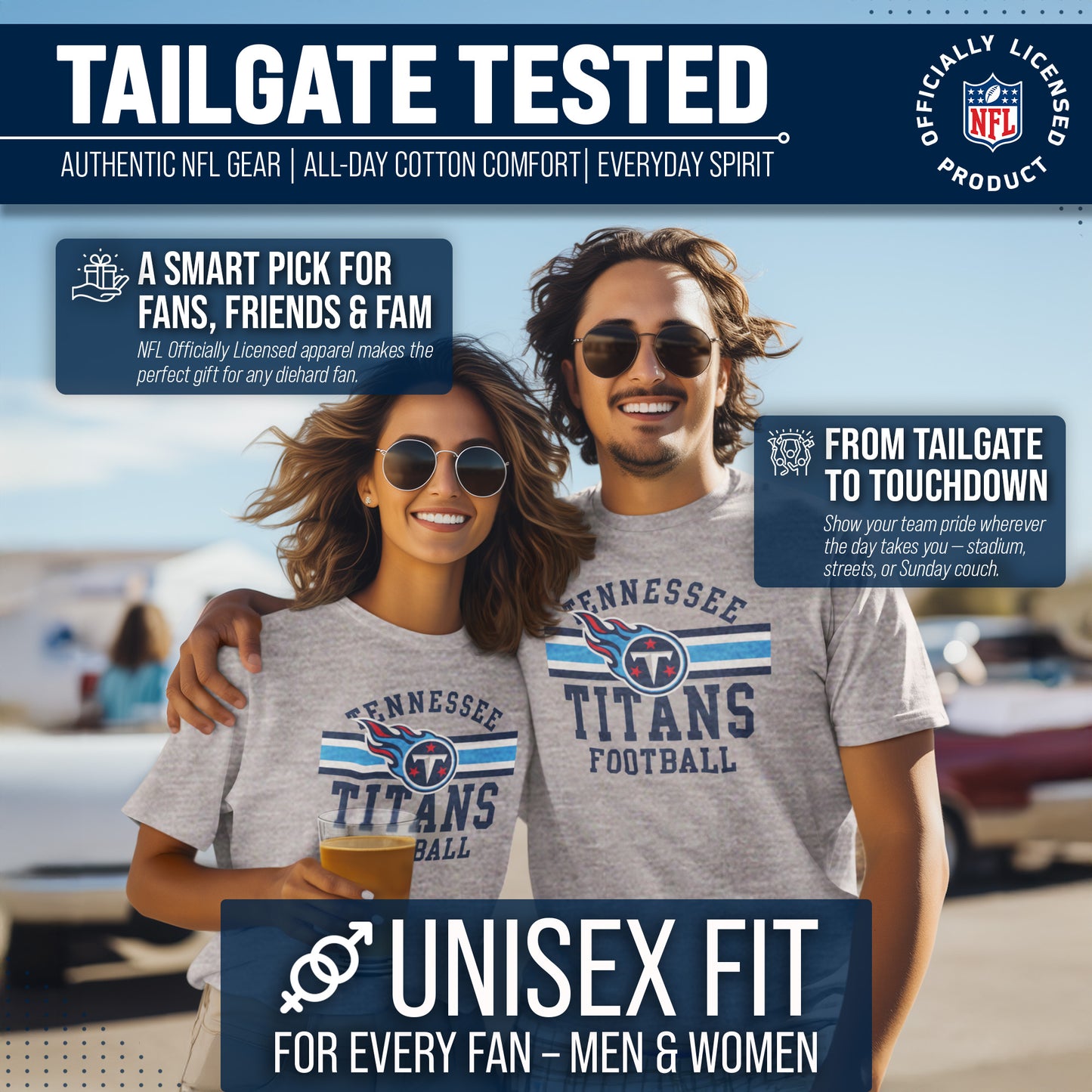 Tennessee Titans NFL Adult Short Sleeve Team Stripe Tee - Sport Gray