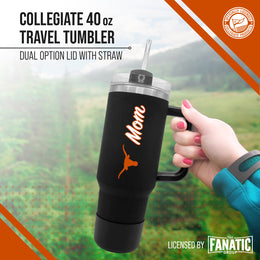 Texas Longhorns Collegiate 40oz Stainless Steel Travel Tumbler with Handle for Mom - Black