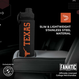 Texas Longhorns NCAA Stainless Steel Water Bottle - Black