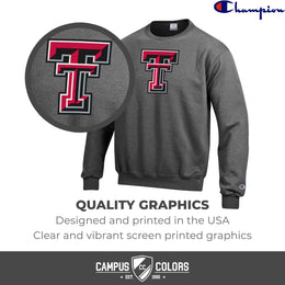 Texas Tech Red Raiders Adult Mascot Fleece Crewneck - Charcoal