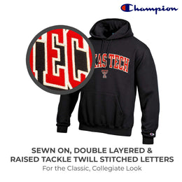 Texas Tech Red Raiders Champion Adult Tackle Twill Hooded Sweatshirt - Black