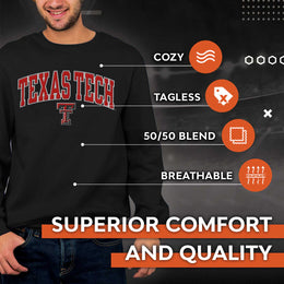 Texas Tech Red Raiders NCAA Adult Tackle Twill Crewneck Sweatshirt - Black