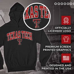 Texas Tech Red Raiders NCAA Adult Tackle Twill Hooded Sweatshirt - Black