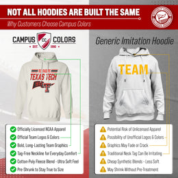Texas Tech Red Raiders NCAA Adult Unisex Varsity Club Pennant Hooded Fleece Sweatshirt - Off White