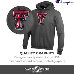 Texas Tech Red Raiders Adult Mascot Fleece Hooded Sweatshirt - Charcoal