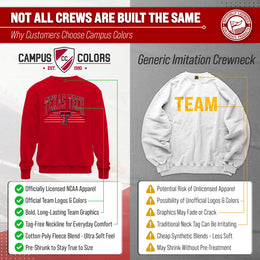 Texas Tech Red Raiders NCAA Adult Unisex Overtime Classics Crewneck Fleece Sweatshirt - Red