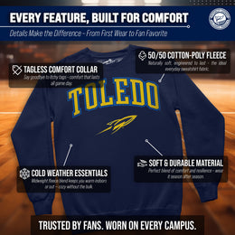 Toledo Rockets Adult Arch & Logo Soft Style Gameday Crewneck Sweatshirt - Navy