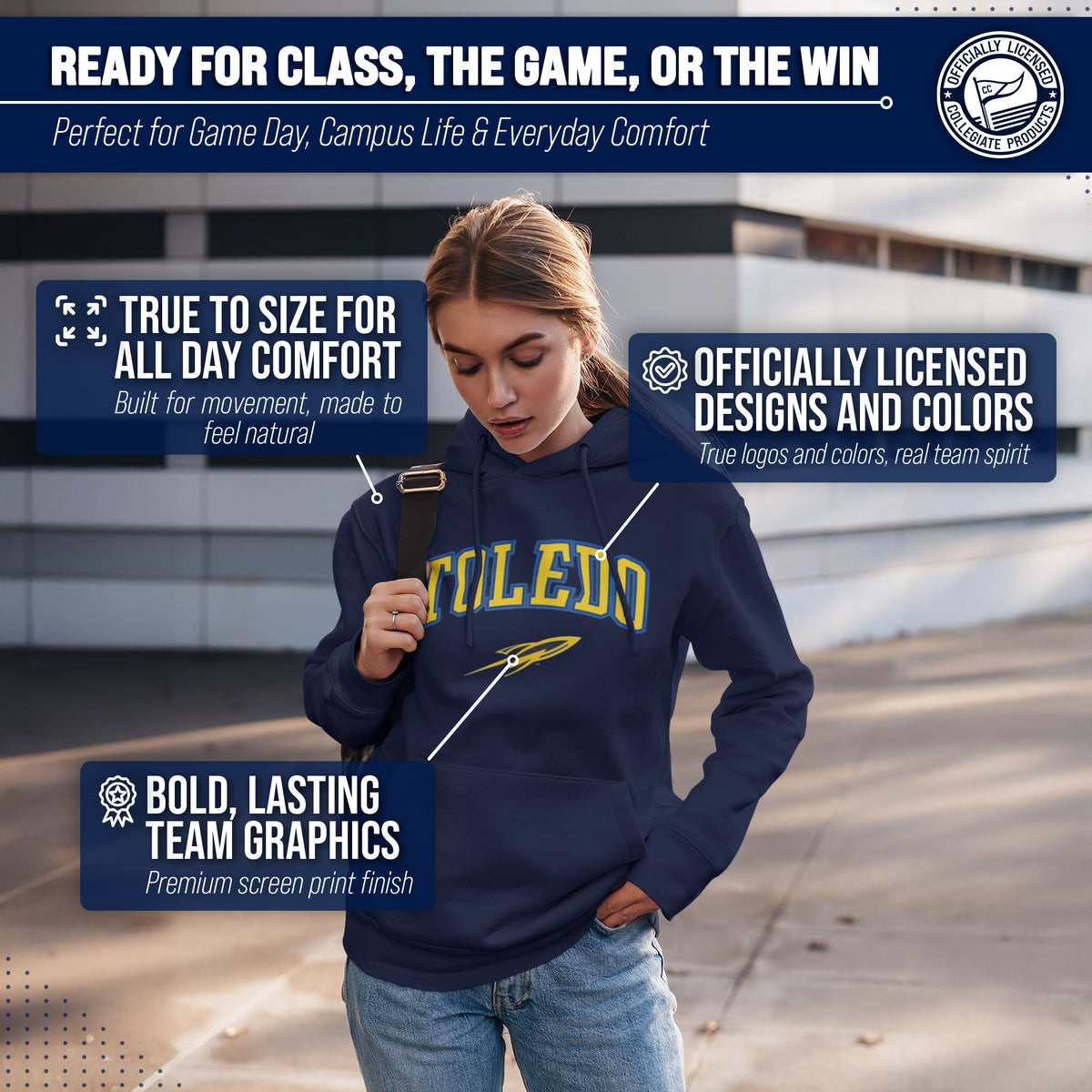 TOL Arch & Logo Gameday Hoodie - Navy