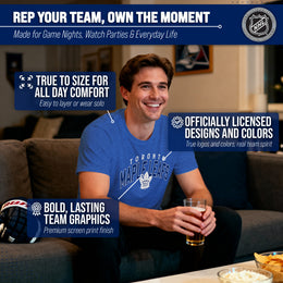 Toronto Maple Leafs NHL Adult Powerplay Heathered Unisex T-Shirt - Royal