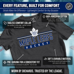Toronto Maple Leafs Adult NHL Heather Charcoal True Fan Hockey T-Shirt - Charcoal