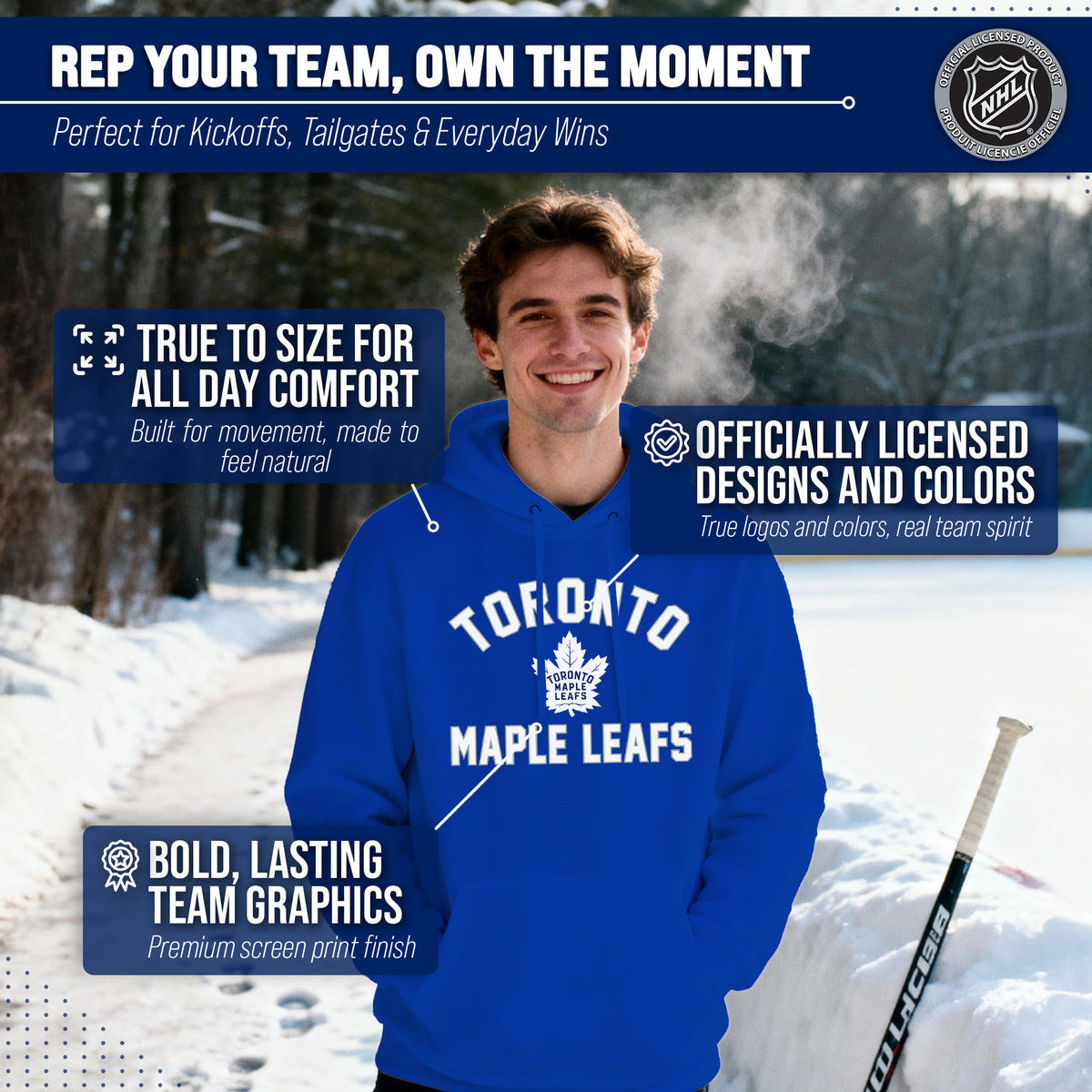 Toronto Maple Leafs Hoodie Pullover Sweatshirt - Royal