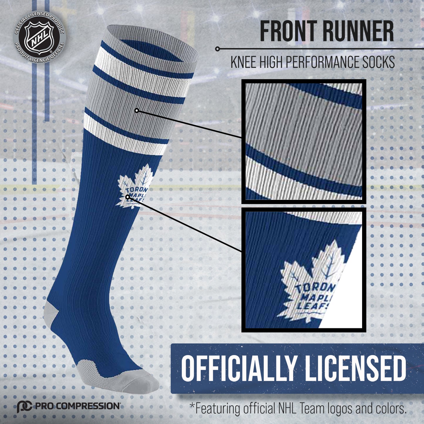 Toronto Maple Leafs NHL Adult Knee High-Performance Socks - Blue