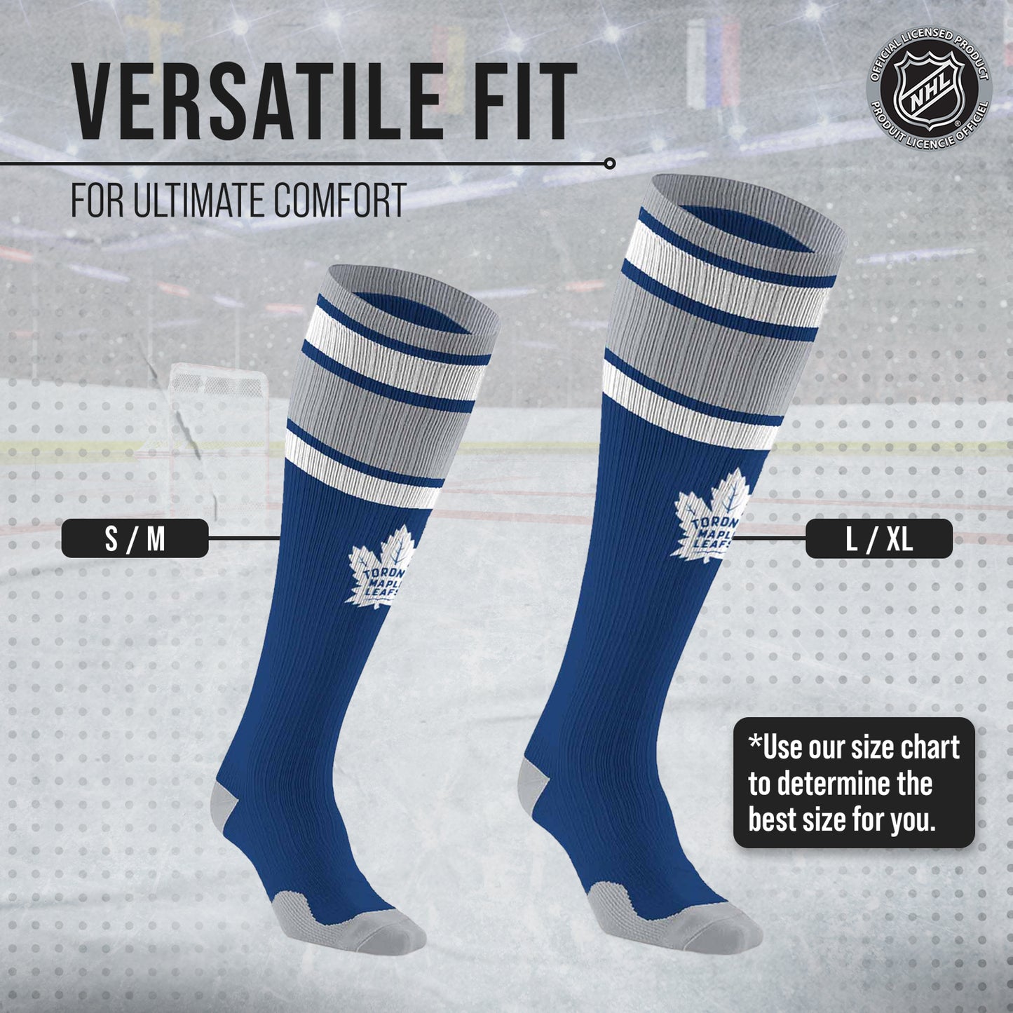 Toronto Maple Leafs NHL Adult Knee High-Performance Socks - Blue
