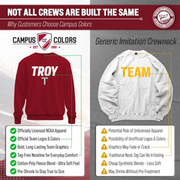 Troy Trojans Adult Arch & Logo Soft Style Gameday Crewneck Sweatshirt - Cardinal
