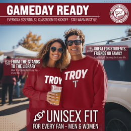 Troy Trojans Adult Arch & Logo Soft Style Gameday Crewneck Sweatshirt - Cardinal