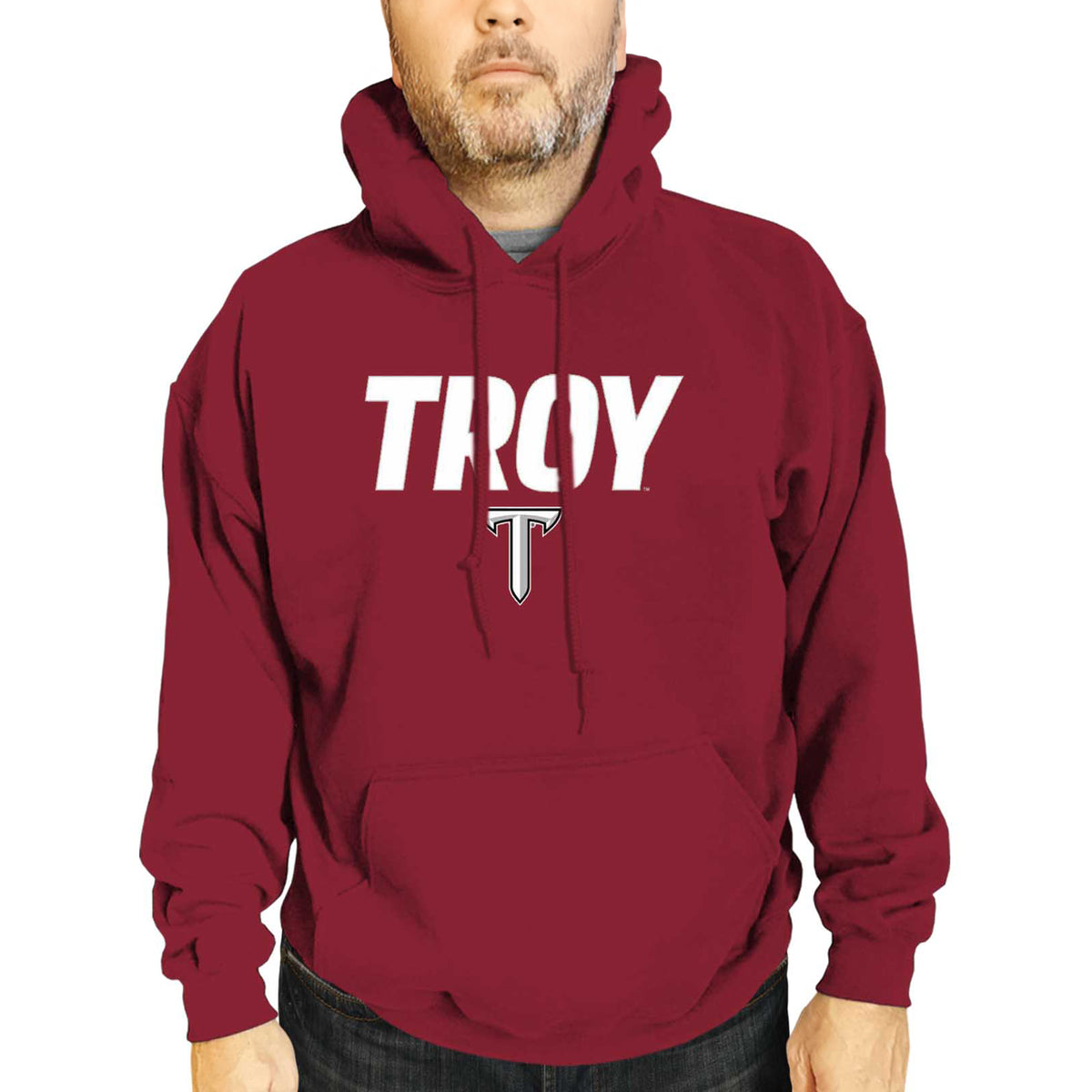 TROY Arch & Logo Gameday Hoodie - Cardinal