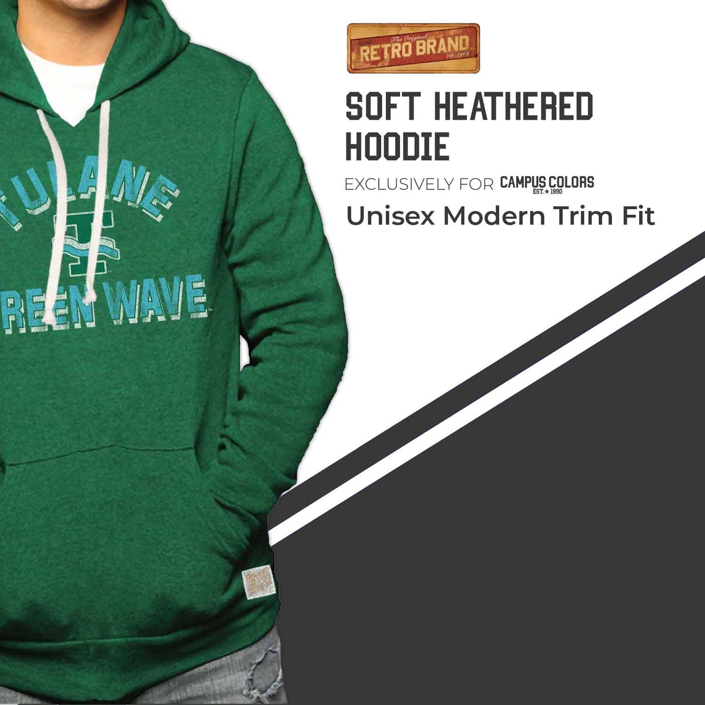 Tulane Green Wave Adult University Hoodie - Green