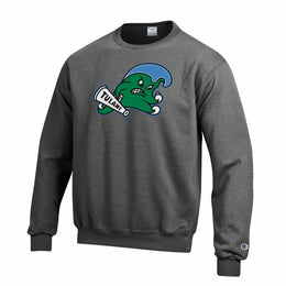 Tulane Green Wave Adult Mascot Fleece Crewneck - Charcoal