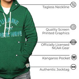 Tulane Green Wave Adult University Hoodie - Green