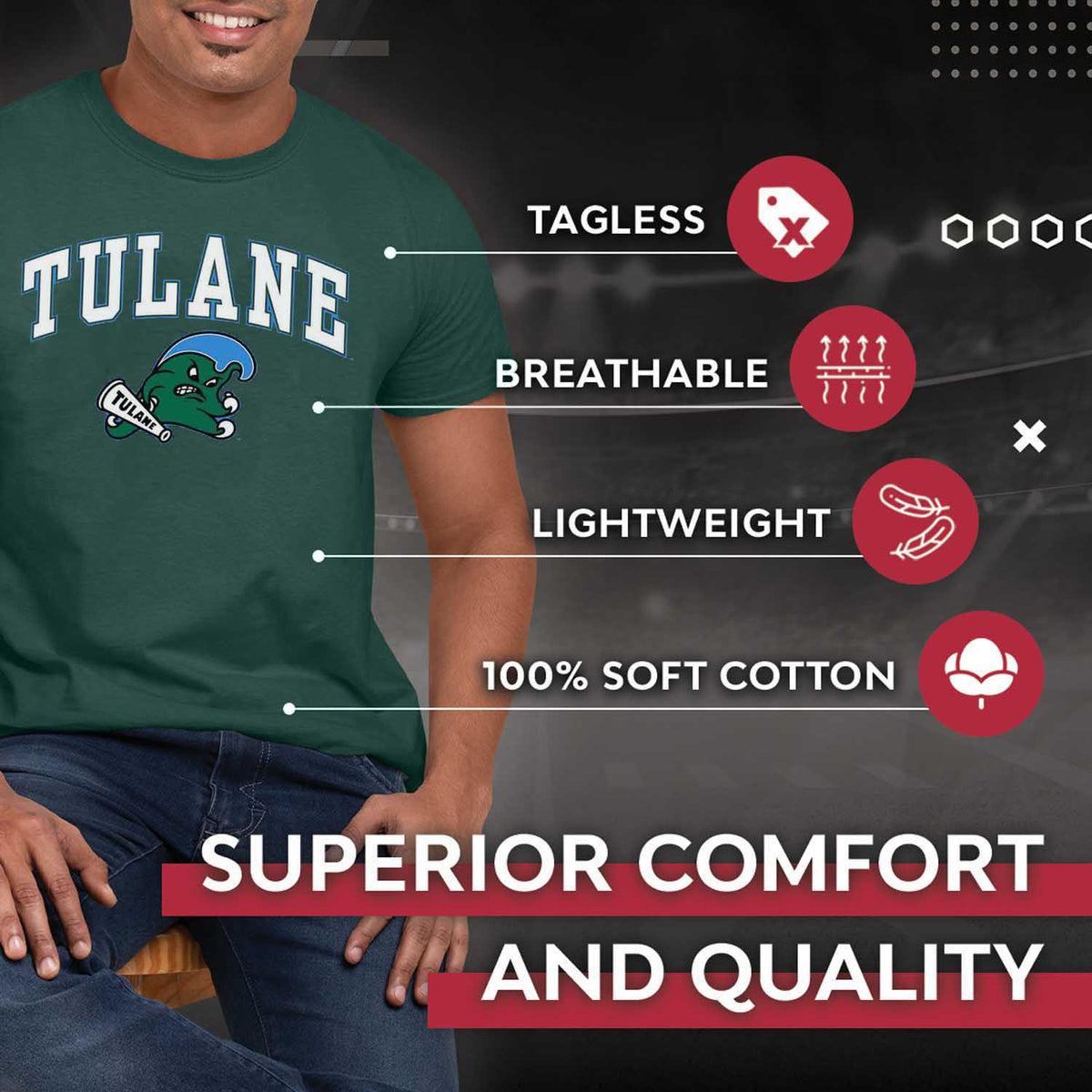 Tulane Green Wave Gameday Cotton T-Shirt for Men and Women