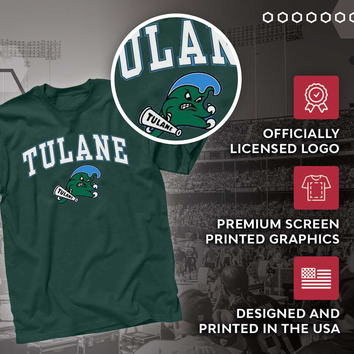 Tulane Green Wave Gameday Cotton T-Shirt for Men and Women