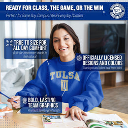 Tulsa Golden Hurricane Adult Arch & Logo Soft Style Gameday Crewneck Sweatshirt - Royal